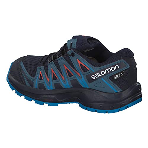 Salomon XA Pro 3D Climasalomon Waterproof (impermeable) Junior unisex-niños Zapatos de trail running, Azul (Navy Blazer/Mallard Blue/Hawaiian Surf), 34 EU