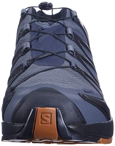 Salomon XA Pro 3D V8 Gore-Tex (impermeable) Wide Hombre Zapatos de trail running, Negro (Ebony/Caramel Cafe/Black), 45 ⅓ EU