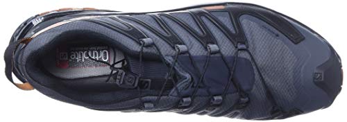 Salomon XA Pro 3D V8 Gore-Tex (impermeable) Wide Hombre Zapatos de trail running, Negro (Ebony/Caramel Cafe/Black), 45 ⅓ EU