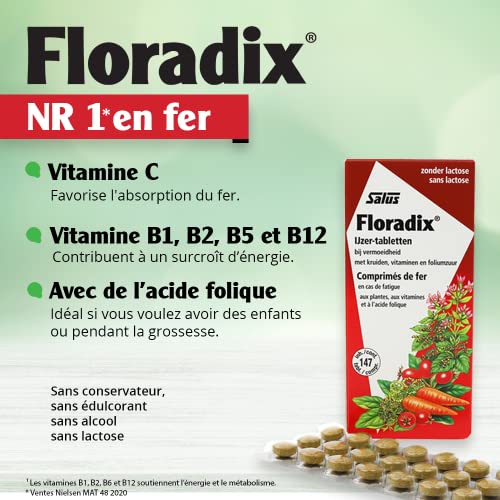 Salus Floradix, Hierro y Vitaminas, 84 comprimidos