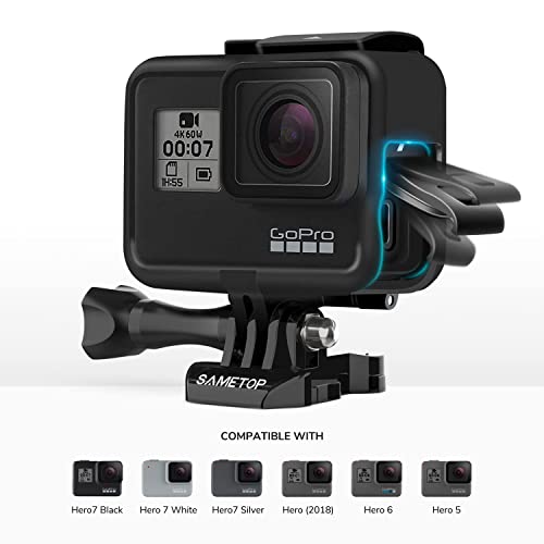 Sametop Carcasa de Montaje en Marco Compatible con GoPro Hero 7 Black, 7 Silver, 7 White, Hero 6 Black, Hero 5 Black, Hero (2018) Cámaras