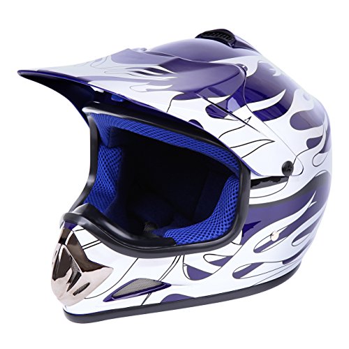 Samger DOT Youth Niños Fuera del Casco de Motocross Dirt Bike Casco con Guantes Gafas(Azul,S)