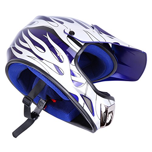 Samger DOT Youth Niños Fuera del Casco de Motocross Dirt Bike Casco con Guantes Gafas(Azul,S)