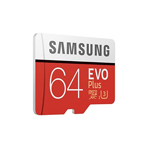 Samsung EVO Plus - Tarjeta de Memoria de 64 GB y Adaptador SD Rojo