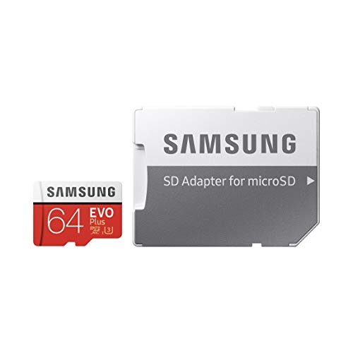 Samsung EVO Plus - Tarjeta de Memoria de 64 GB y Adaptador SD Rojo