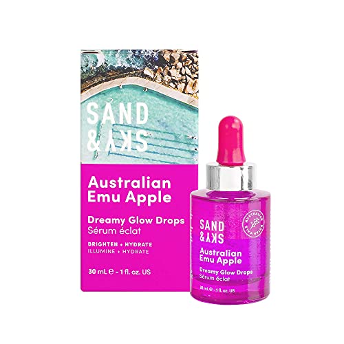 Sand & Sky Dreamy Glow Drops - Serum faciales bifásico con serum facial vitamina c y ácido hialurónico - Vitamina C natural de Manzana emú australiana