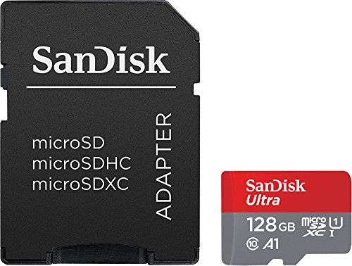 SanDisk Ultra Tarjeta de memoria microSDXC con adaptador SD, hasta 100 MB/s, rendimiento de apps A1, Clase 10, U1, 128 GB