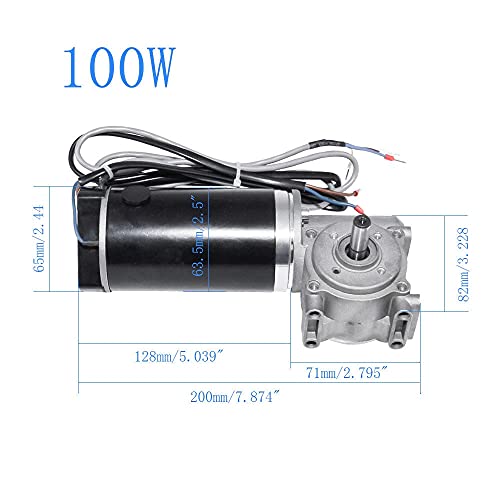 Sankuai 1 PC DC 24V 60W / 100W Motor de Engranaje de Gusano Encoder Inteligente Motor de Puerta eléctrica para hoteles Automático Puerta (Speed(RPM) : 100W 220RPM, Voltage(V) : 24V)