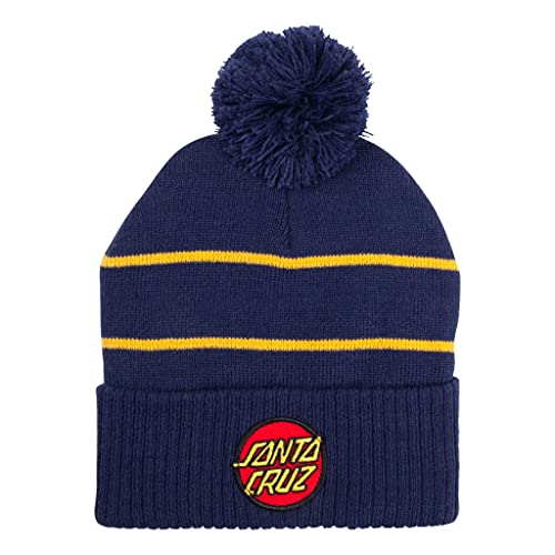 Santa Cruz Dot Stripe Beanie - Dark Navy/Mostaza