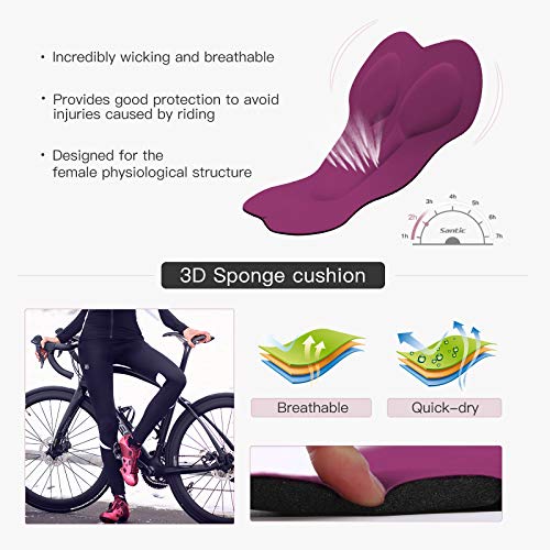 Santic Ciclismo Pantalones Mujer Largos Invierno Bicicleta Badana Rellenó Pantalones de Las Medias Culote Térmico Cálido MTB