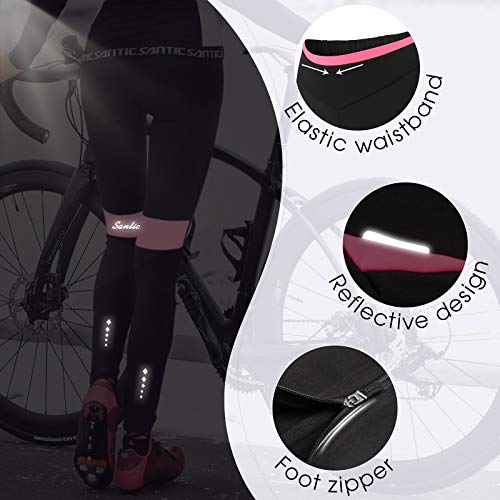 Santic Ciclismo Pantalones Mujer Largos Invierno Bicicleta Badana Rellenó Pantalones de Las Medias Culote Térmico Cálido MTB