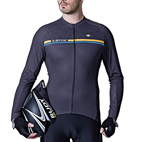 Santic Maillot Bicicleta Hombre Manga Larga MTB Maillot Ciclismo Hombre Otoño/Invierno Navy EU XXL