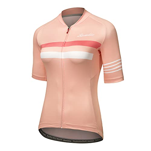 Santic Maillot Ciclismo Mujer Manga Corta Maillot Bicicleta Montaña Camiseta Rosa EU L