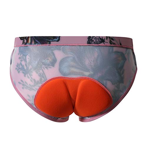 Santic Mujer Pantalones Cortos Calzoncillos de Ciclismo Ropa Interior Acolchada Culotte con Badana Bicicleta Equitación MTB Rosa L