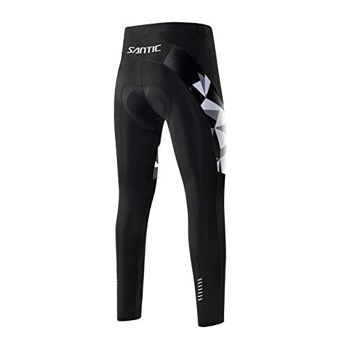 Santic Pantalon Ciclismo Hombre Largo Acolchado Pantalon Bicicleta Pantalones Ciclista Hombre Largos con Badana Gris EU XL