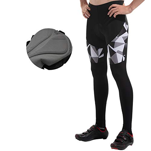 Santic Pantalon Ciclismo Hombre Largo Acolchado Pantalon Bicicleta Pantalones Ciclista Hombre Largos con Badana Gris EU XL