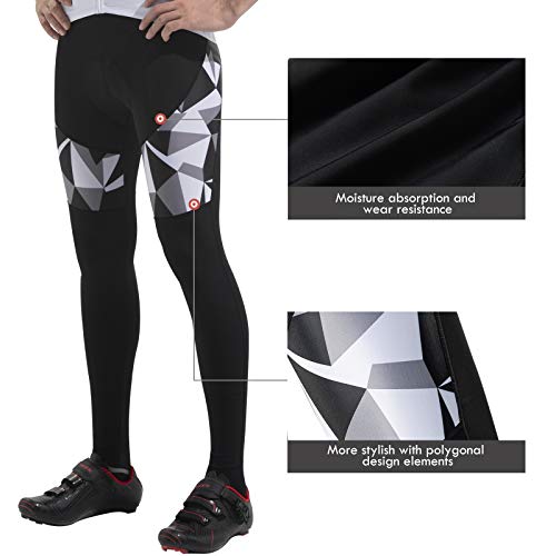 Santic Pantalon Ciclismo Hombre Largo Acolchado Pantalon Bicicleta Pantalones Ciclista Hombre Largos con Badana Gris EU XL