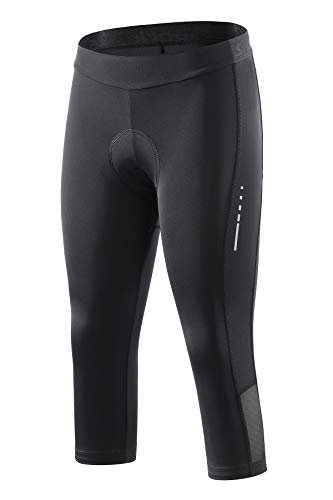 Santic Pantalon Ciclismo Mujer Culotte 3/4 Bicicleta Largo Badana Acolchado Las Medias Transpirables Antideslizante XL