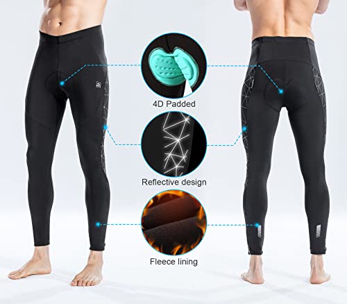 Santic Pantalones Ciclismo Hombre Invierno Pantalone Largo Térmico Acolchado 4D