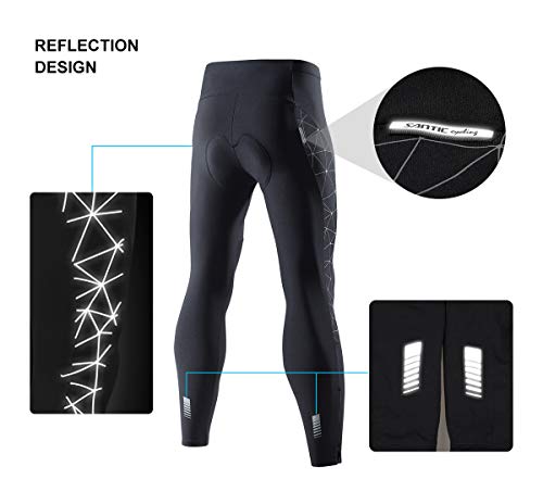 Santic Pantalones Ciclismo Hombre Invierno Pantalone Largo Térmico Acolchado 4D