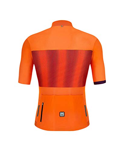 Santini Tono Flusso - Camiseta de Manga Corta para Hombre, Color Naranja atómica, 2XL