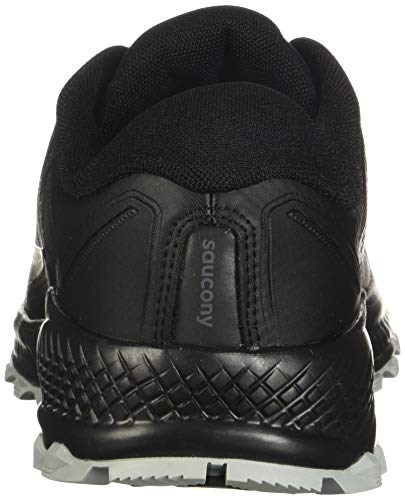 Saucony Men's Peregrine Ice+ Athletic Shoe, Black/Grey, 7.5 M US