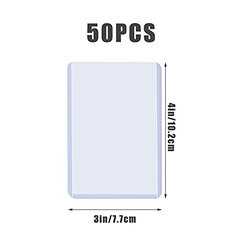 SAVITA 50 Uds 7.7x10.2cm Toploaders transparentes protectores de fundas para cartas tarjetas de comercio de plástico duro para béisbol, juego, tarjetas deportivas
