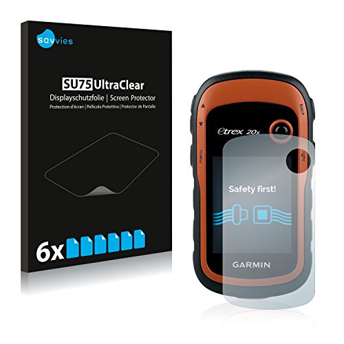 savvies Protector Pantalla Compatible con Garmin eTrex 20x (6 Unidades) Película Ultra Transparente