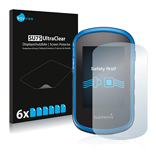 savvies Protector Pantalla Compatible con Garmin eTrex Touch 25 (6 Unidades) Película Ultra Transparente