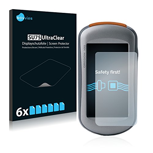 savvies Protector Pantalla Compatible con Garmin Oregon 300 (6 Unidades) Película Ultra Transparente