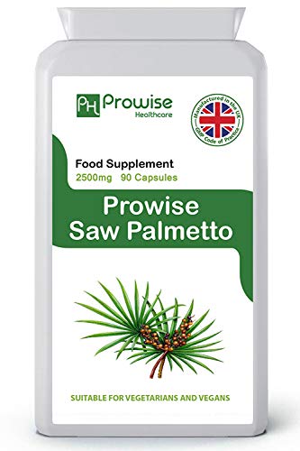 Saw Palmetto Extract 2500mg 90 Cápsulas - Fabricado en el Reino Unido | Estándares GMP de Prowise Healthcare