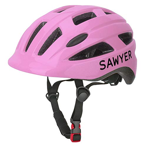 Sawyer Bikes - Casco Infantil Ajustable Niños - Bicicleta/Patinete (Rosa)