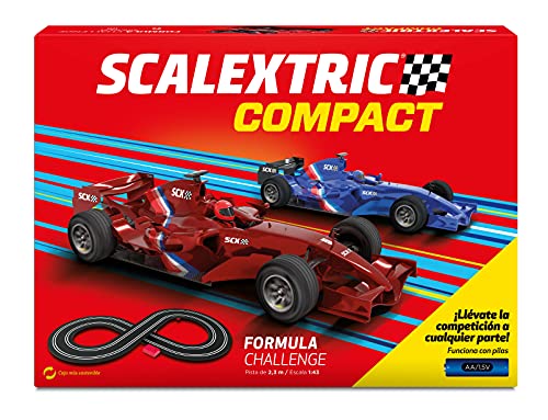 Scalextric - Circuito COMPACT - Pista de Carreras Completa - 2 coches y 2 mandos 1:43 (Fórmula Challenge)