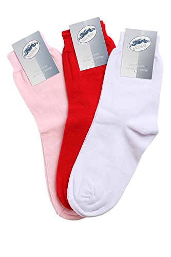 Schafwolle-Erzgebirge Chica Calcetines XXX 3 pares XXX Rojo/Rosa/Blanco en las tallas 31 – 38 de los Montes Metálicos – Alemania