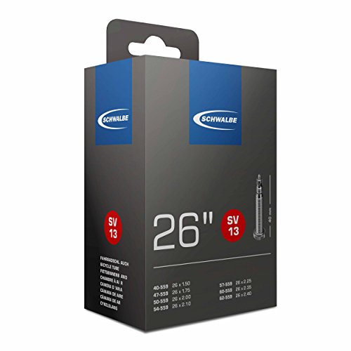 Schwalbe SV13, 26", 60 mm - Cámaras de aire para bicicleta, Presta valve, Negro