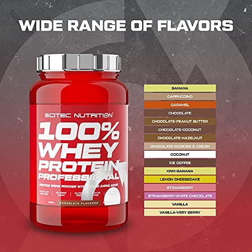 Scitec Nutrition 100% Whey Protein Professional Proteína con Sabor de Chocolate Avellana 920 g