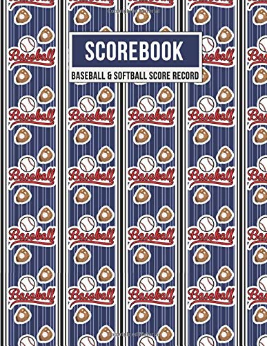 Scorebook Baseball & Softball Score Record: 100 Scoring Sheets For Baseball and Softball Games Plus Note Pages (Baseball Paper Blue)