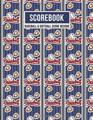 Scorebook Baseball & Softball Score Record: 100 Scoring Sheets For Baseball and Softball Games Plus Note Pages (Baseball Paper Blue)