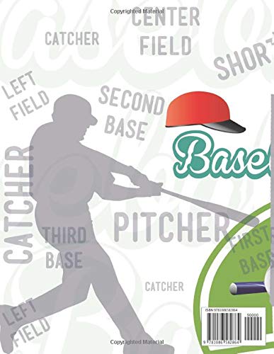 Scorebook Baseball & Softball Score Record: 100 Scoring Sheets For Baseball and Softball Games Plus Note Pages (Baseball Term Collage)