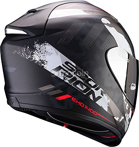 SCORPION 14-286-24 Casco de moto integral EXO-1400 Air SYLEX mate negro rojo SZ S