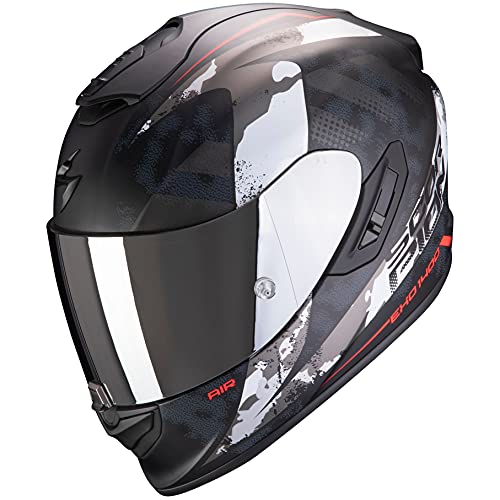 SCORPION 14-286-24 Casco de moto integral EXO-1400 Air SYLEX mate negro rojo SZ S