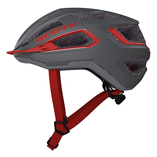 SCOTT 275195 - Casco de Bicicleta Unisex para Adultos, Gris Oscuro/re, Talla S