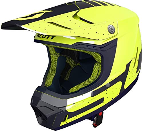 Scott 350 Evo Team MX Enduro - Casco para moto y bicicleta (talla L, 59-60 cm), color amarillo y azul