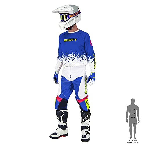 Scott 350 Race Evo MX - Maillot de ciclismo (largo), color azul y blanco