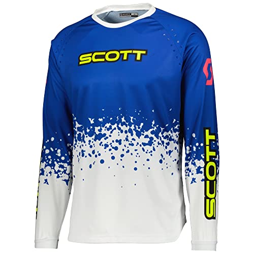 Scott 350 Race Evo MX - Maillot de ciclismo (largo), color azul y blanco