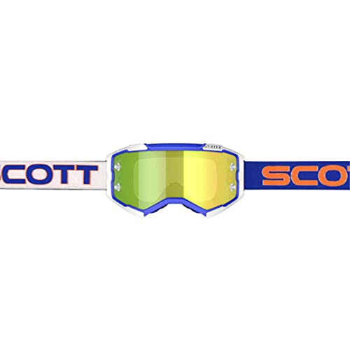 Scott Fury MX Goggle - Gafas de esquí para bicicleta de montaña, color blanco, azul y amarillo