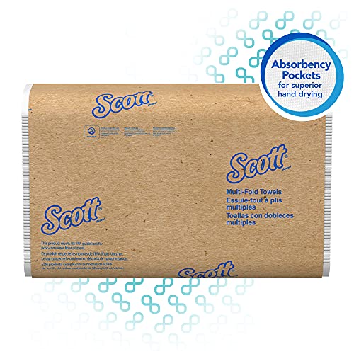 Scott U1804500 1804 Toallas de Mano Intercaladas Multifold, 16 Paquetes de 250 Hojas de Papel, Tecnología Absorbente Airflex, Color: Blanco