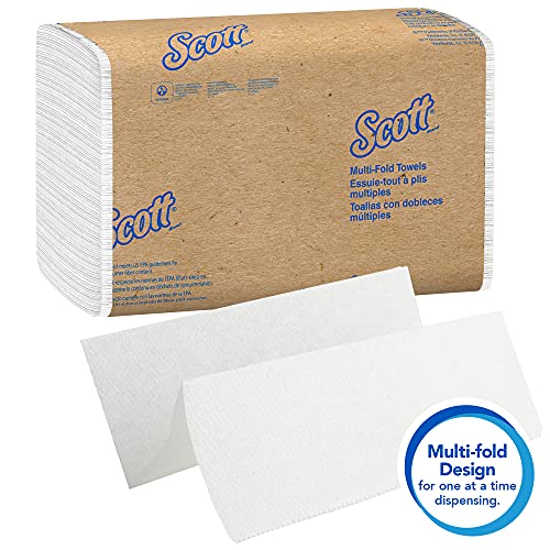 Scott U1804500 1804 Toallas de Mano Intercaladas Multifold, 16 Paquetes de 250 Hojas de Papel, Tecnología Absorbente Airflex, Color: Blanco