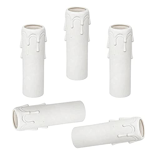 Sctmda Portalámparas Tipo Vela 20 Piezas Manga para Vela Casquillos de Vela Casquillo Vela Portalámparas Vela Casquillo Manga para Vela de Lamparas Manga de Goteo de Velas Blanco 25 x 100mm