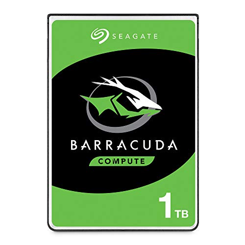 Seagate BarraCuda, 1 TB, Disco duro interno, HDD, 2,5" SATA 6 GB/s, 5400 RPM, caché de 128 MB para ordenador portátil y PC (ST1000LM048)